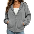 thumbnail image 2 of Women's Hoodies Pullover Sevevn Fashion Loose Long Sleeve Pullover Hoodie Sweatshirt Fleece Jacket Coat Essentials Hoodie, 2 of 5