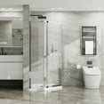 thumbnail image 2 of Topcobe 36" D X 36" W X 72" H Frameless Shower Door Corner Shower Enclosure with Clear Tempered Glass Pivot Shower Door, Glass Shower Door, Walk In Shower Kit, Bathroom Glass Door, Chrome Finish, 2 of 6