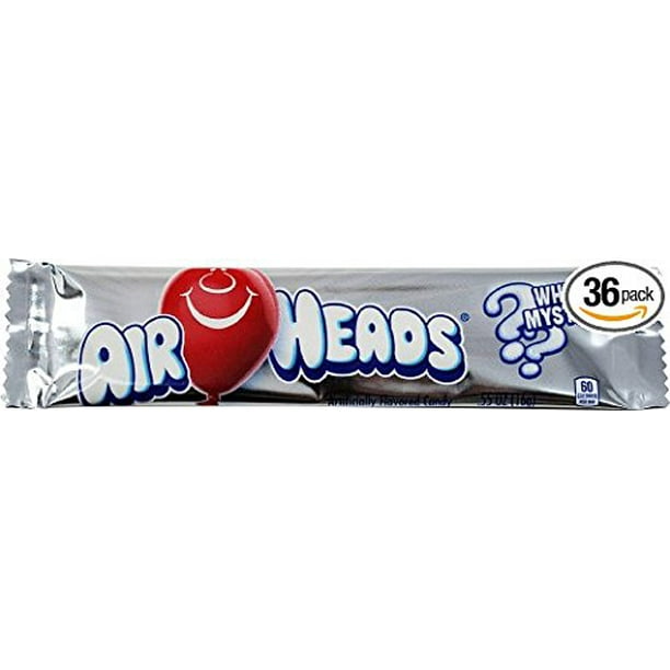 Airheads Taffy Candy Bars, White Mystery, 0.55 Oz /15.6 G (Pack of 72