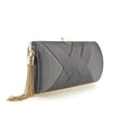 thumbnail image 3 of Handheld Women's Evening Clutch Bags Silk Satin Party Handbags Bridal Wedding Purses with Tassel Pendant,Dark Gray, 3 of 11