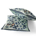 thumbnail image 2 of Set of Two 16" X 16" Green and Brown Peacock Blown Seam Floral Indoor Outdoor Throw Pillow, 2 of 7