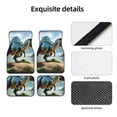 thumbnail image 4 of Fotbe Lake Forest Dinosaur A Juego de 4 Tapetes para Auto con Estampado – Alfombrillas de Goma Reforzada, Diseño Antideslizante, Protección para Todo el Año – Vehículos, Autos, Camionetas y SUVs, 4 of 7