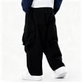 thumbnail image 5 of WOYY Boys Baggy Cargo Pants Kids Fashion Cotton Straight Leg Trousers, Sizes 4-5T, 5 of 5
