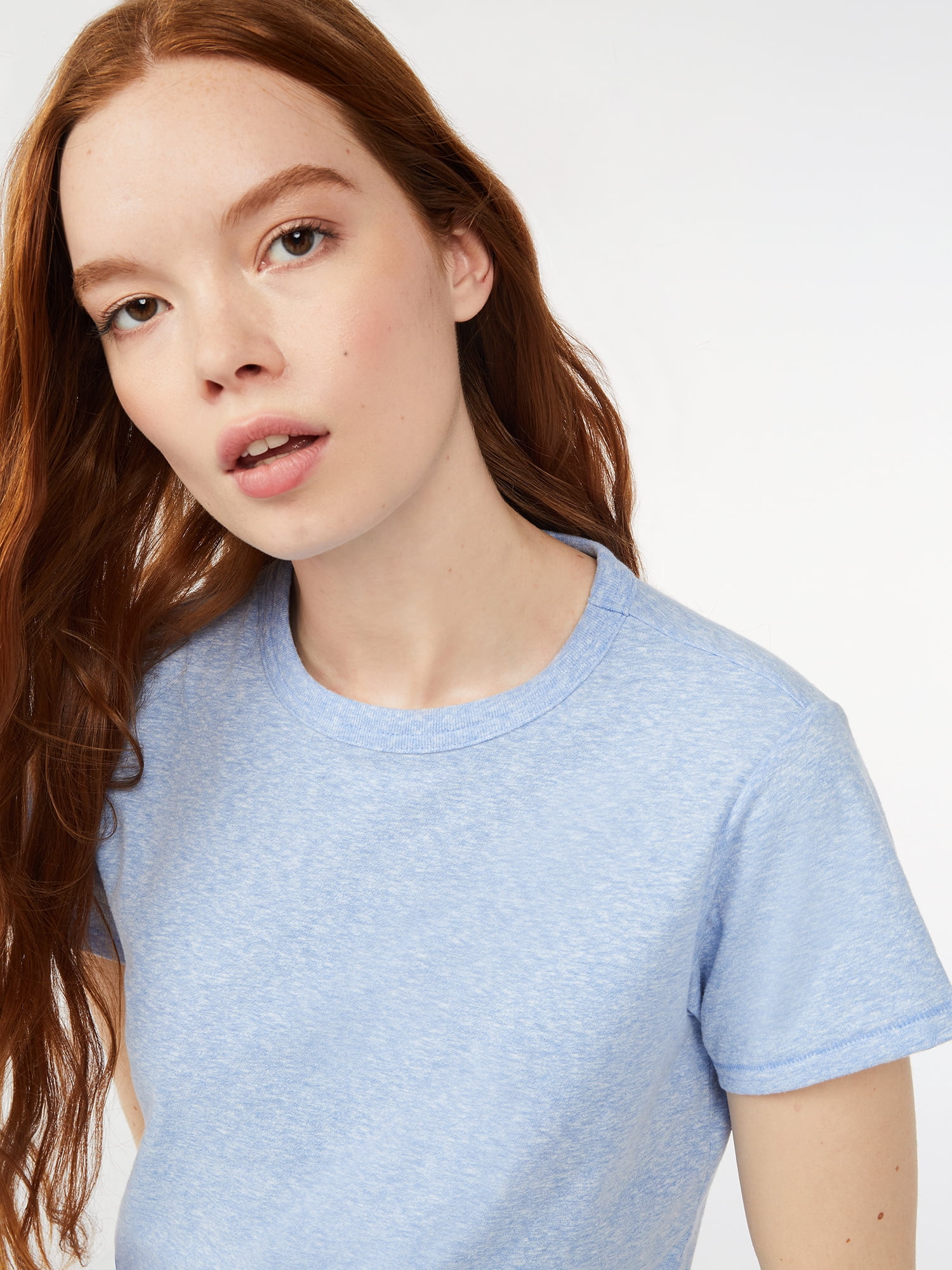 Free Assembly Women's Ringer Tee with Short Sleeves, Sizes XS-XXXL