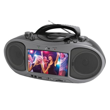 Collections Etc NAXA Electronics NDL-256 Portable Bluetooth DVD Boombox, 7- Inch LCD Screen, Listen to CDs/MP3/AM/FM, Supports USB/SD/SDHC Cards
