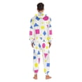 thumbnail image 4 of FORMRS Onesies Pajama for Adults Unisex Hoodie Winter Jumpsuit One Piece Sleepwear, Sizes S-2XL, Yellow Retro Round, 4 of 7