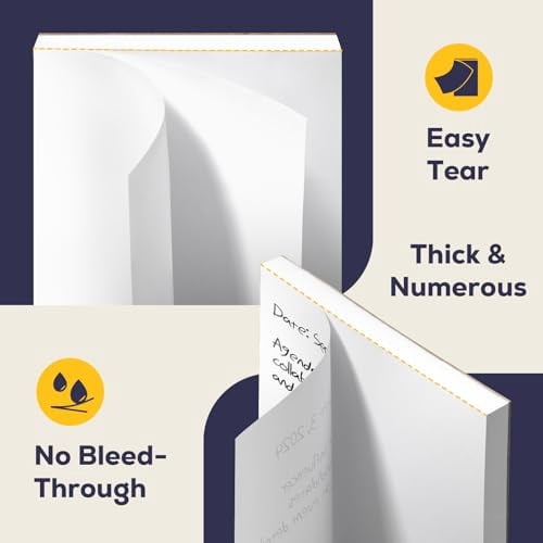 FMP Brands 100 Pack (Total 10000 Sheets) Note Pads 4x6, 100 Sheets Per Memo Pad, Server Note Pads, White Waitress Server Note Pads, Writing Scratch Paper, Pads of Paper, To Do List Small Note Pads
