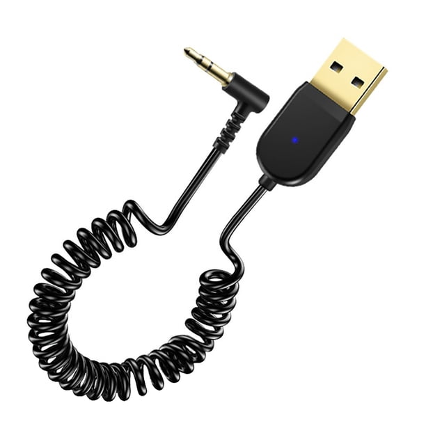 AUX USB Bluetooth 5.0 Receptor Auriculares estéreo para automóvil Adaptador de receptor de audio inalámbrico 3.5mm Jumpingount EL5530-00B