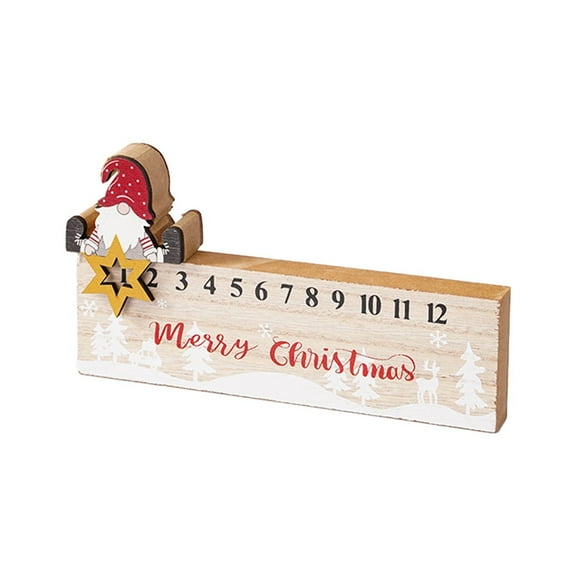 BinKFF Wooden Christmas Countdown Advent Calendar with Wood Blocks Day Until Christmas Wooden Countdown Tabletop Calendar Decorations Xmas Square Number Sign for Home Office Decor