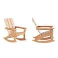 thumbnail image 2 of GARDEN Set of 2 Modern Plastic Outdoor Rocking Chairs for Patio Porch, Teak, 2 of 10