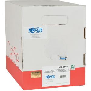 Tripp Lite 1000ft Cat5 / Cat5e Bulk Cable Solid CMP Plenum PVC Blue 1000' - Category 5e for Network Device, Patch Panel, Switch, Router - 128 MB/s - 1000 ft - 1 x Bare Wire - 1 x Bare Wire