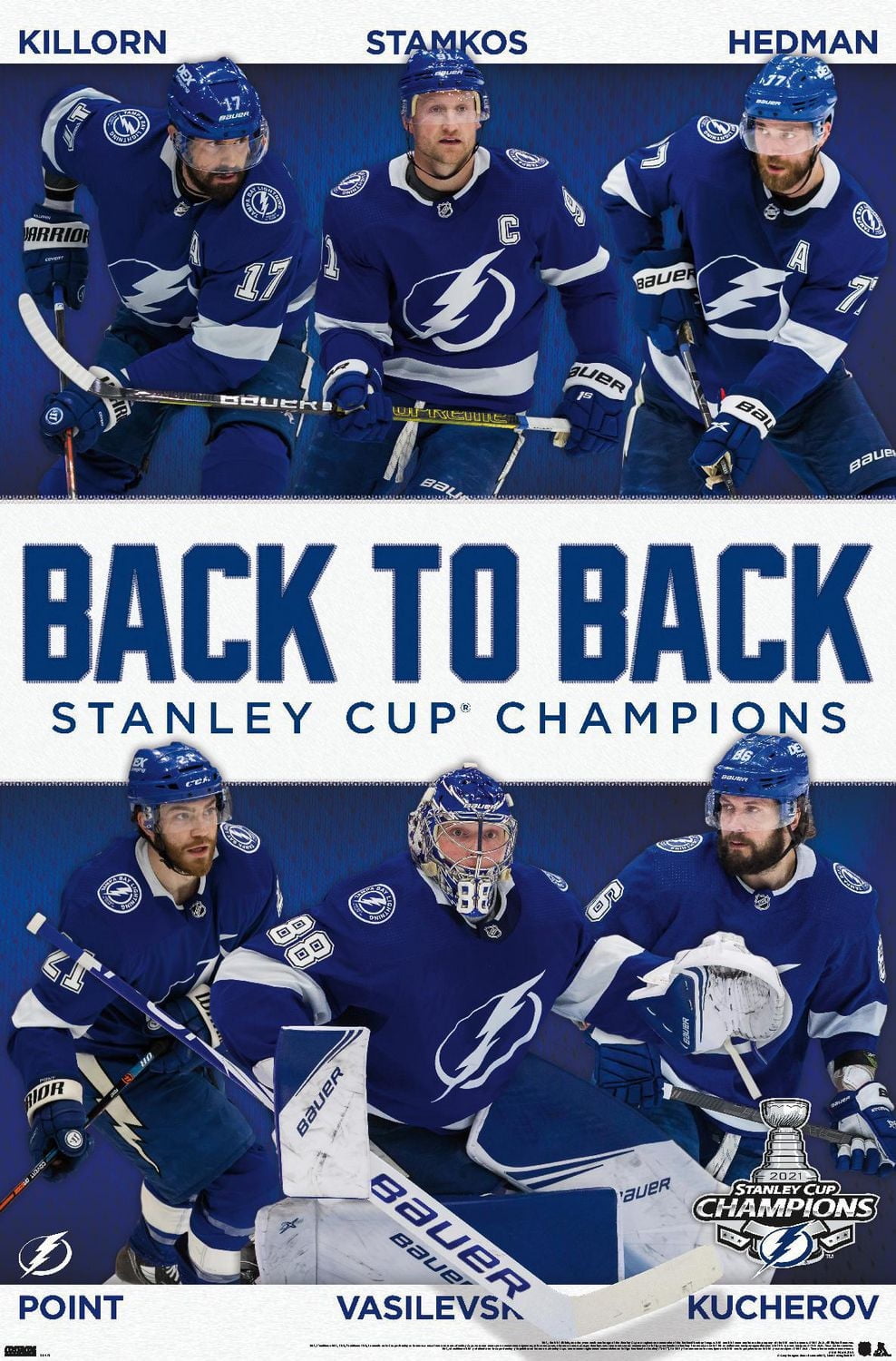 NHL Tampa Bay Lightning - 2021 NHL Stanley Cup Champions Wall Poster, 22.375" x 34" Framed