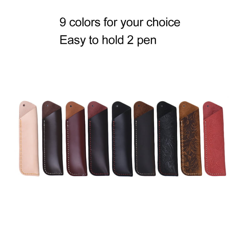 Retro Pen Bag Full Grain Leather Pencil Case Handmade Pen Holder