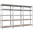 thumbnail image 1 of Costway 3 PCS 5-Tier Metal Storage Shelves 73" Garage Rack W/Adjustable Shelves Silver, 1 of 10