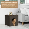thumbnail image 2 of HomGarden 20'' Brown Cat Washroom Pet House Hidden Litter Box Enclosure & MDF Side Table, 2 of 10