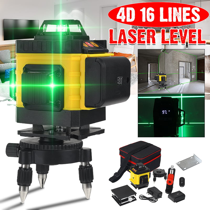 4D Green Line Laser, Rechargeable Self Leveling Laser Level for