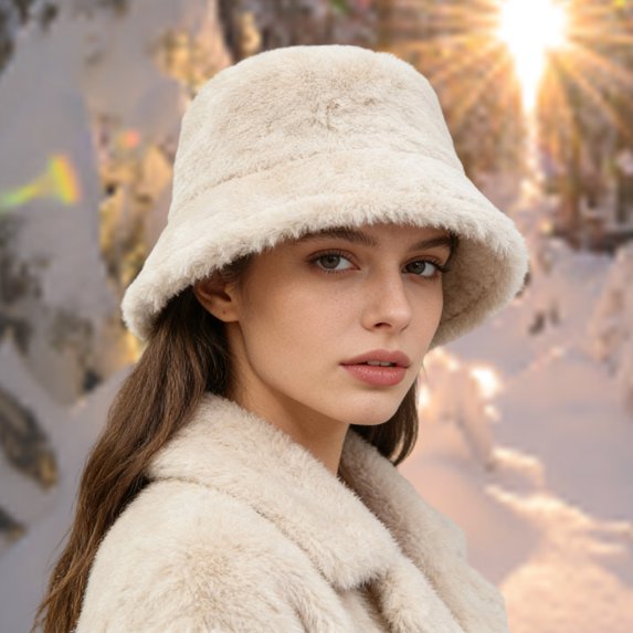 Valora Winter Furry Hat Warm Thickened Fisherman Cap For Girls Outdoor Travel Home Blue