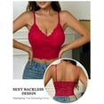 thumbnail image 3 of Aivtalk Women Lace Bralette Camisole Ladies Push Up Bra Pad Seamless Bandeau Floral Tank Tops Vest M Red, 3 of 7