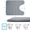 thumbnail image 2 of NEWEEN Bath Mats for Bathroom Non Slip - Memory Foam U-Shaped Bath Rug Coral Velvet Super Water Absorbent Polyster Soft Shaggy Anti-Slide For Bathroom Floor Rug - 20" x 24", 2 of 6