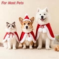 thumbnail image 4 of Luckky Pet Christmas Santa Cape & Hat Set, Red Velvet Pet Santa Cloak with White Plush Trim, Xmas Holiday Costume for Cats Small Dogs, Christmas Pet Outfit for Party Photo Props, 4 of 6