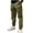 Green, variant on Boys Cargo Pants Stretch Elastic Waist School Joggers Kids Cargo Pants (Khaki,2-3 Years)