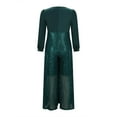 thumbnail image 4 of gbyLJF Sequin Jumpsuits for Women V Neck Sparkly Long Sleeve Onesie Pants Spring Casual One Piece Outfits Party Clubwear, 4 of 7