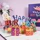 thumbnail image 1 of Tarjeta de cumpleaños 3D, 1 tarjeta emergente creativa y recuerdo, ideal para amantes, personas mayores, niños y amigos (Feliz cumpleaños) BRILLAR  Rojo Verde, 1 of 5