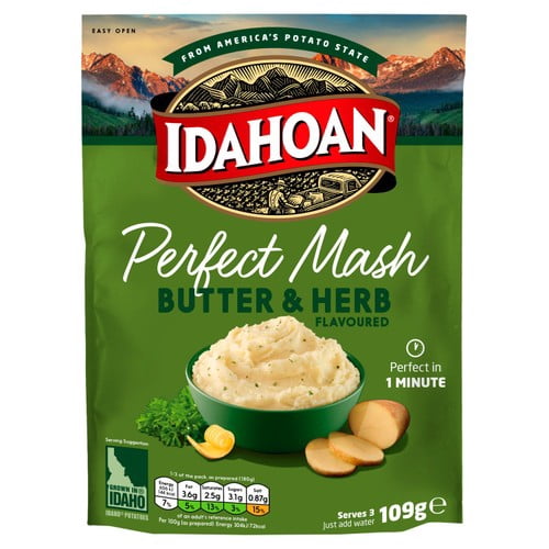 Idahoan Butter & Herb Mash 109g, British Import (Pack of 2)