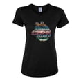 thumbnail image 2 of Plaid Paisley Retro Snow Wolf Animal Lover Womens Graphic T-Shirt, Black, Small, 2 of 4