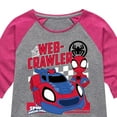 thumbnail image 3 of Marvel Spider-Man And His Amazing Friends - Web Crawler - Toddler and Youth Girls Shirt Tail Raglan, 3 of 5