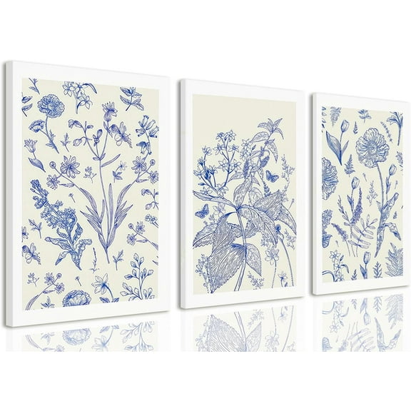 FCCUYE Pink Chinoiserie Flower Poster Wall Art light Pink Love Shack Fancy Canvas Decor Paintings Set of 3 Blush Pink Painting Pictures Home Decor for bedroom Living room Bathroom 12"x16" Und