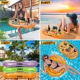 thumbnail image 5 of POZA Inflatable Orange Gold Floating Cooler - Drink Holder Filled with Sparkly Confetti, Premium Party Float with 8 Cup Holders, Serving Bar for Beach, Lake, Hot Tub, Jacuzzi and Pool - 39x23 Inch, 5 of 8