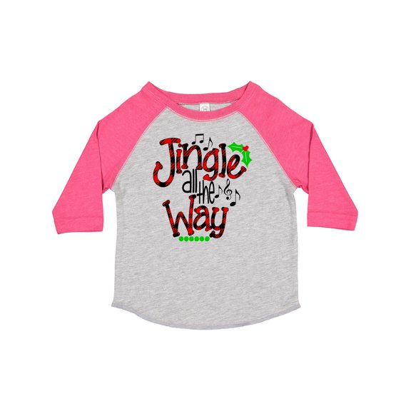 Inktastic Christmas Jingle All the Way with Music Notes and Holly Boys or Girls Toddler T-Shirt