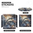 thumbnail image 4 of Decal Skin for PS4 Slim / PS4 Pro / PS4, Whole Body Vinyl Sticker Cover for Playstation 4 Console and Controller (Dolphins in Space-2), 4 of 5