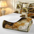 Erosebridal Brown Marble Golden Quilt King,Luxurious Fluid King ...