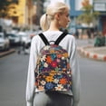 thumbnail image 7 of FORMRS Mini Backpack Purse for Women Travel Daypack Casual Shoulder Bag, Bright Colorful Flowers Pattern, 7 of 7