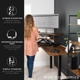 thumbnail image 6 of VIVO Corner 38" Desktop Sit-Stand Monitor Riser, Rustic Vintage Brown Top, Black Frame, 6 of 9