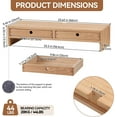 thumbnail image 4 of Wood Monitor Stand with 2 Drawers - Computer Arm Riser Desk Storage Organizer,Speaker TV Laptop Printer Stand with Pen Slot and Cable Management, 4 of 5