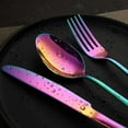 thumbnail image 4 of Ymokee Rainbow Silverware Set, 24 Piece Colored Spoons and Forks, Stainless Steel Flatware Set, Mirror Finish Cutlery with Gift Box, 4 of 10