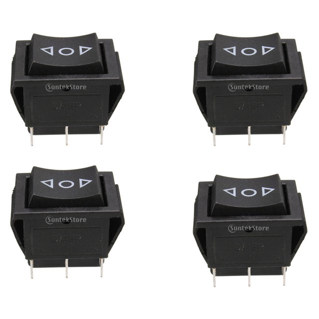 Paquete de 4 Interruptores Basculantes Momentáneos de 6 Pines DPDT 250V / 10A 125V / 15A, Doble, Doble Tiro, para Coche, Motocicleta, Barco U Otr Sunnimix Interruptor basculante de la ventana DPDT