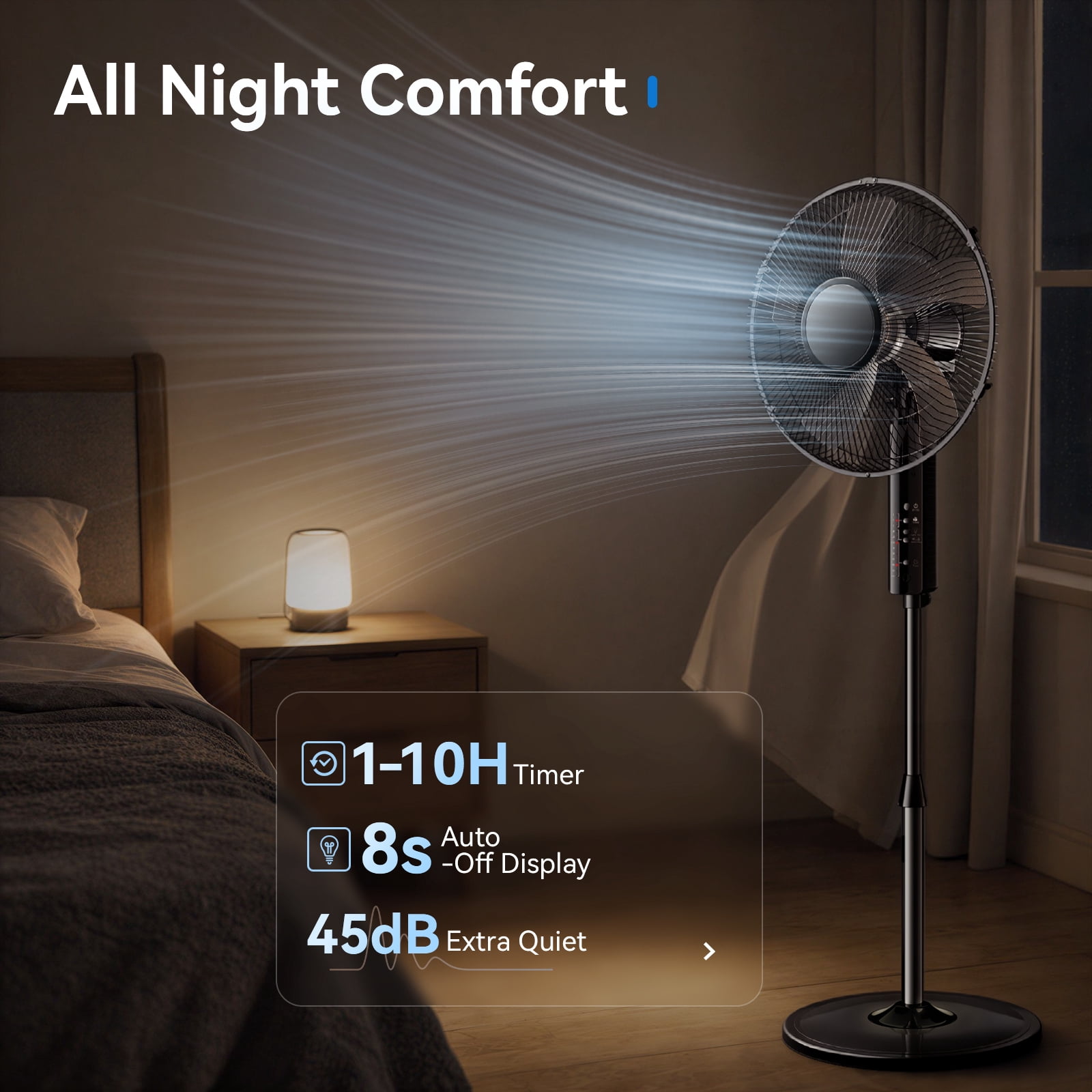 Goosiay 16" Oscillating Pedestal Fan with Remote Control, 10H Timer Stand up Fan, Ultra Quiet Fan for Bedroom Home Office