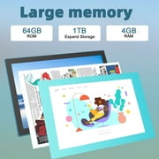 Tablet 10 Inch Android Tablets, 4GB RAM 64GB ROM 1024GB Expand Quad-Core Processor Tableta Computer, 2MP+8MP Camera WiFi BT 10.1 in HD Display Tab, 6000mAh Long Battery Life Tablet PC, Navy