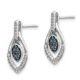 thumbnail image 2 of Finest Gold 14K White Gold Blue & White Diamond Dangle Post Earrings, 2 of 3
