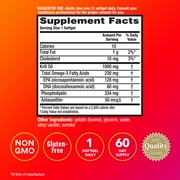 MegaRed 1000mg Ultra Strength Omega-3 Krill Oil, 60 Softgels