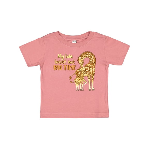 Inktastic My Lola Loves Me Big Time Giraffe Boys or Girls Baby T-Shirt