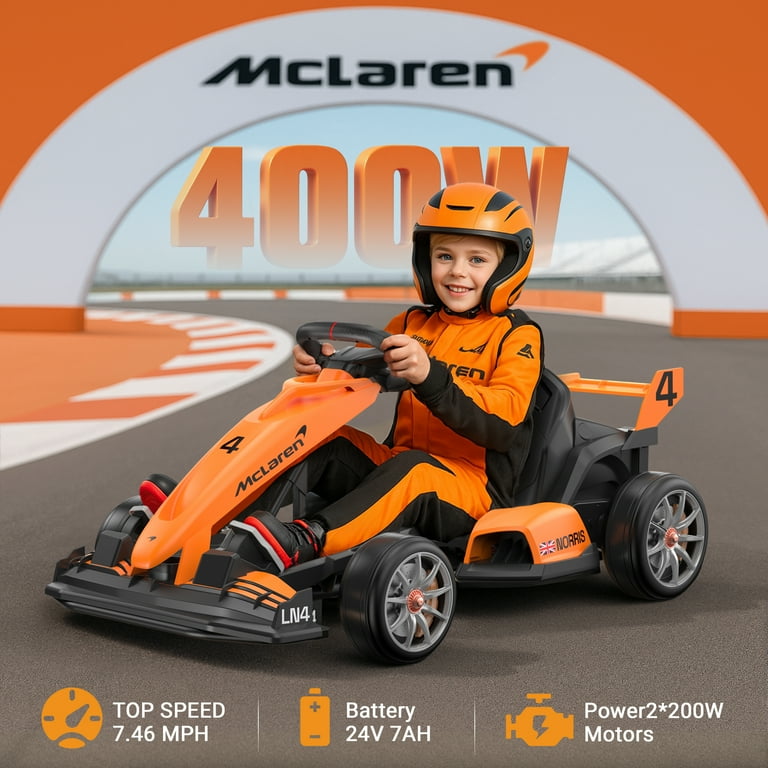 24V Electric Go Kart for Kids, McLaren Powered Drift Racing Go