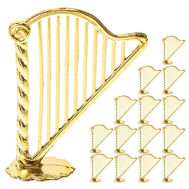 30pcs Miniature Harp Instrument Model Mini Harp Ornament Small Harp Instrument Christmas Tree Hanging Decor Mini Musical Instrument Ornaments For Festive Music Decor