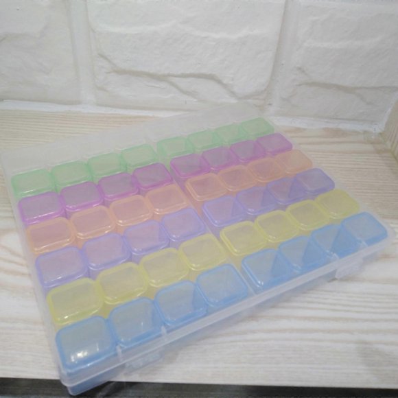 Storage Case Transparent Container 56 Grid Embroidery Bead DIY Diamond Painting Drill Crystal Rhinestone Organizer Box