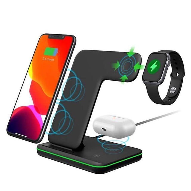 Cargador inalámbrico 4 en 1, soporte de carga para iPhone y Apple Watch, base de carga rápida para Apple Watch Series 1/2/3/4/5, Airpods, Iphone 11/11 Pro/11