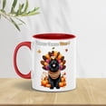 thumbnail image 2 of Happy Thanksgiving Newfoundland Turkey Costume Pumpkins Autumn Leaves 11oz Accent Two-tone Mug Newfie Dog Lover Gifts Coffee Tea Cup - 130144, 2 of 5